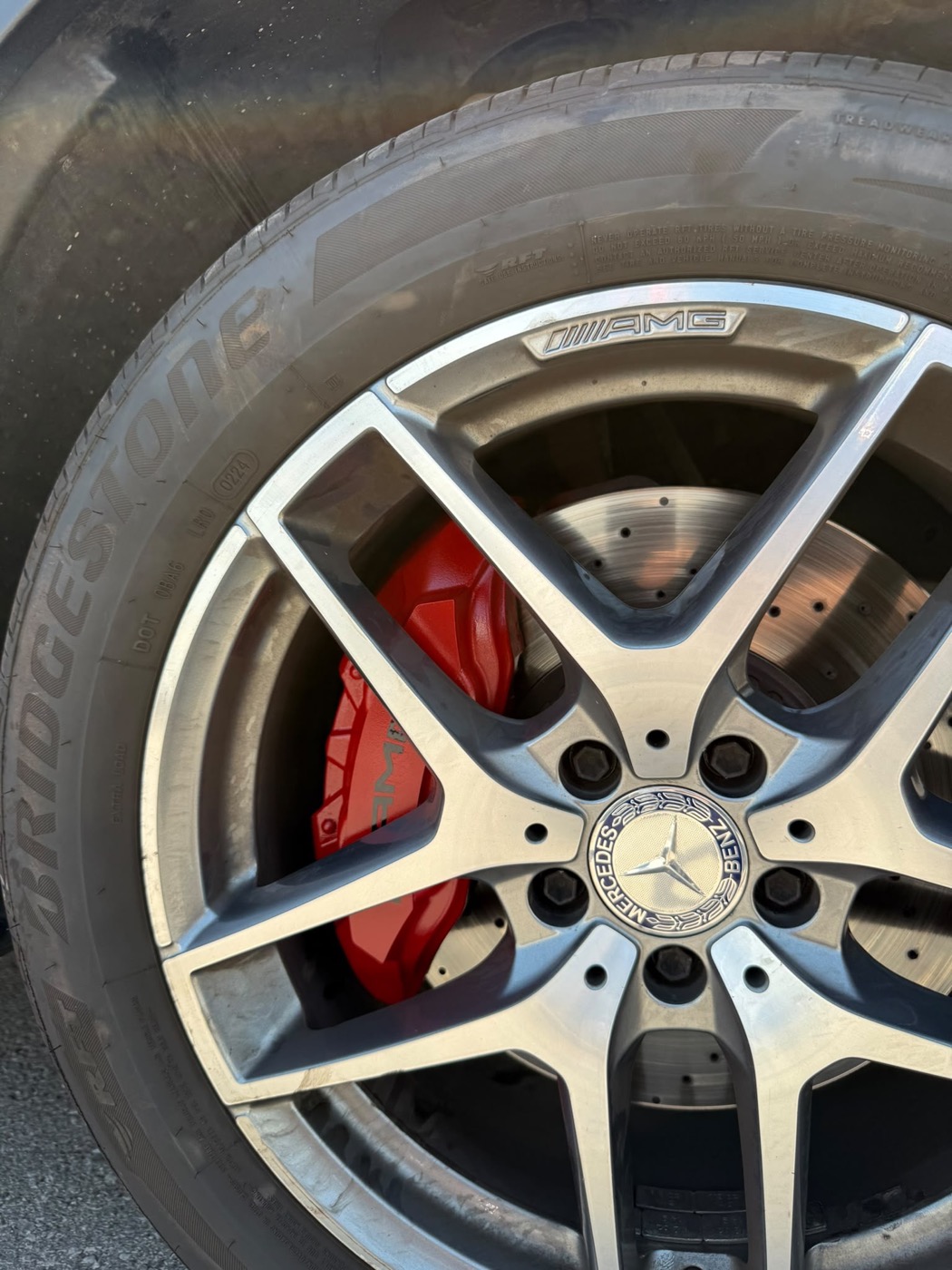 AMG wheel with red caliper